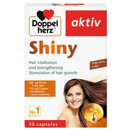 كبسولات Doppelherz aktiv Shiny للشعر — صورة 1