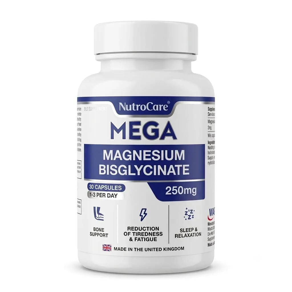 كبسولات NutroCare Mega Magnesium Bisglycinate 250 mg — صورة 1