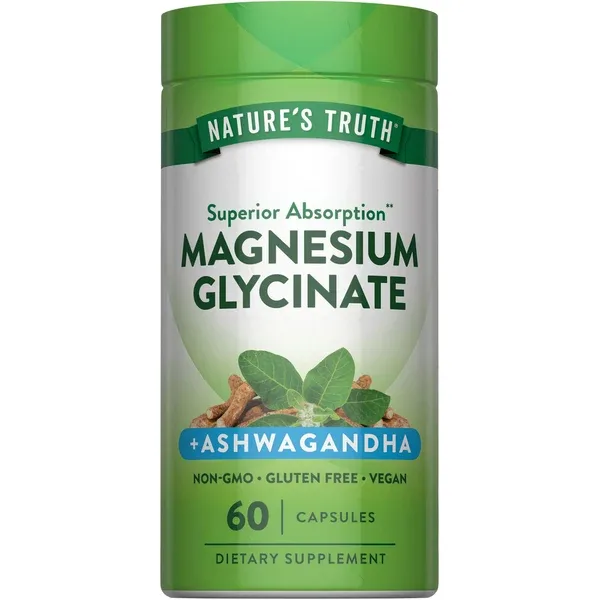 مكمل Nature's Truth Magnesium Glycinate + Ashwagandha — صورة 1