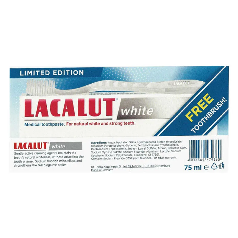 معجون LACALUT White & Repair – إصدار محدود مع فرشاة مجانية — صورة 1