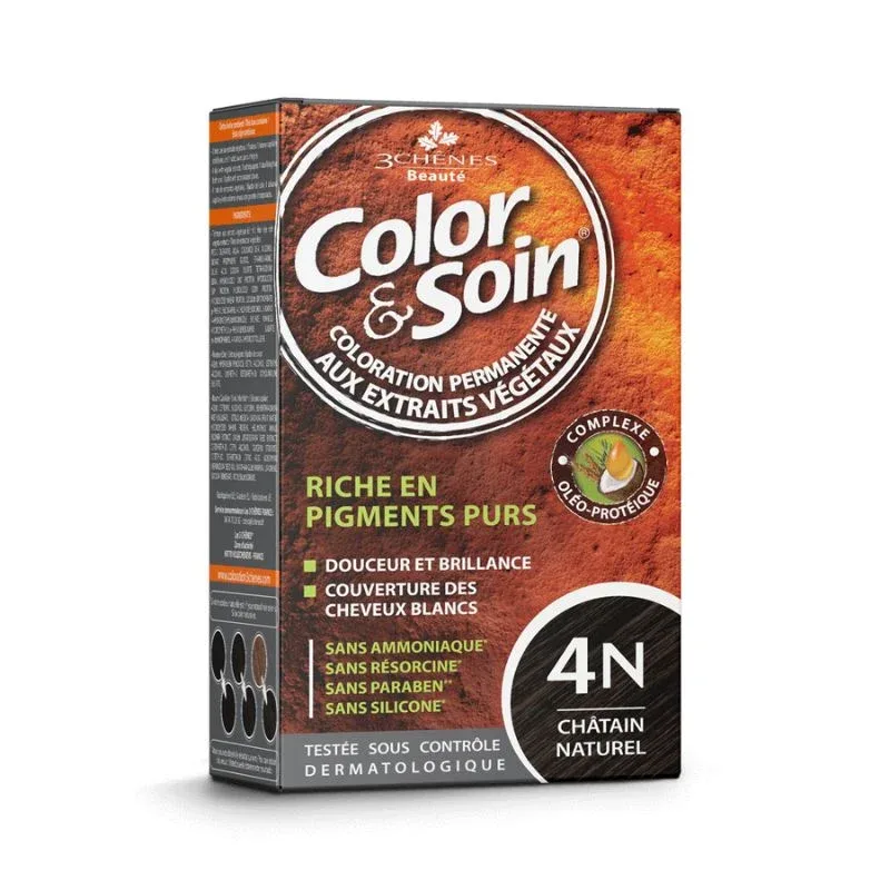 صبغة Color & Soin الدائمة 4N – كستنائي طبيعي — صورة 1