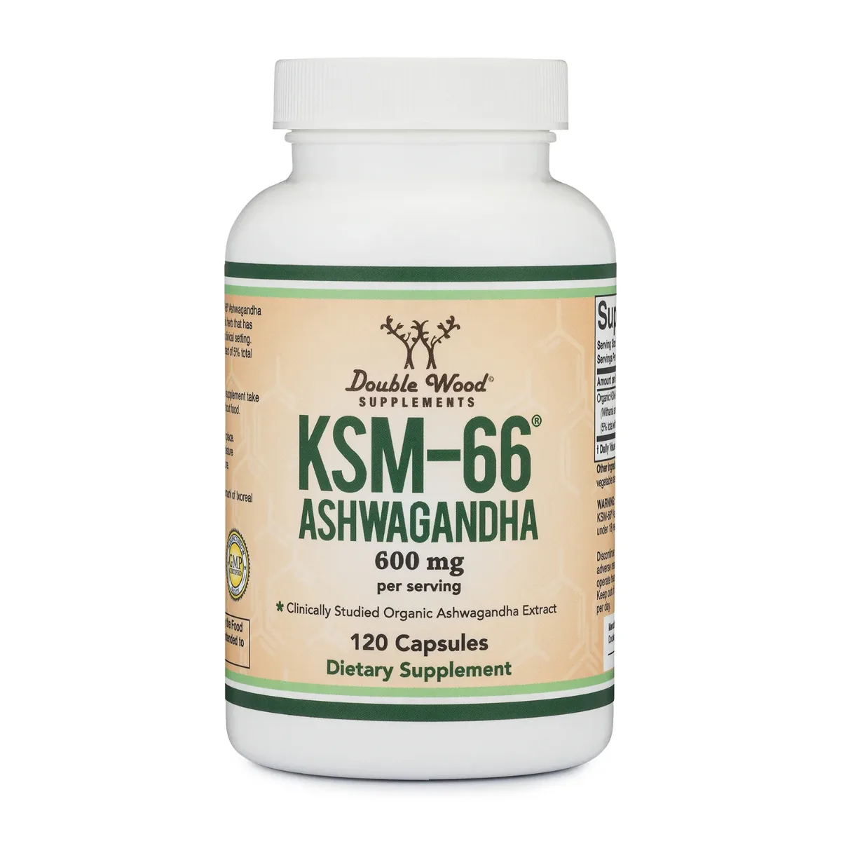 مكمل Double Wood KSM-66 Ashwagandha 600 mg — صورة 1