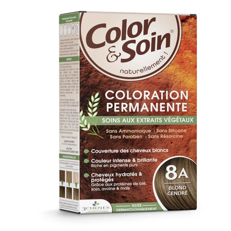 صبغة Color & Soin الدائمة 8A – أشقر رمادي — صورة 1